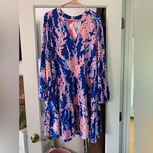 Lilly Pulitzer Traci long sleeve dress Borealos blie